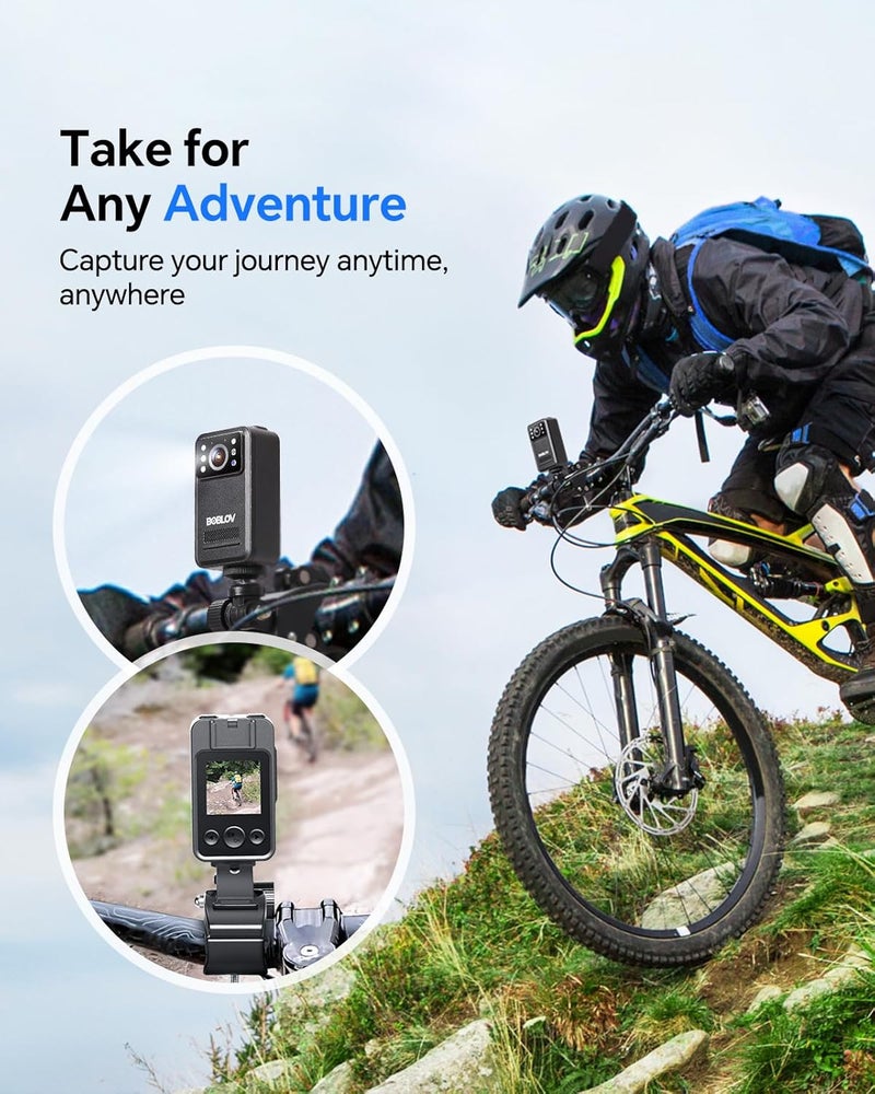 BOBLOV A28 Small Body Camera, Mini Video Camera Camcorder with 2K, 9 Hours Battery Life, with Night Vision, and Bike Mount for On-The-Go Recording, Law Enforcement and Personal Usage(128GB) - Image 2